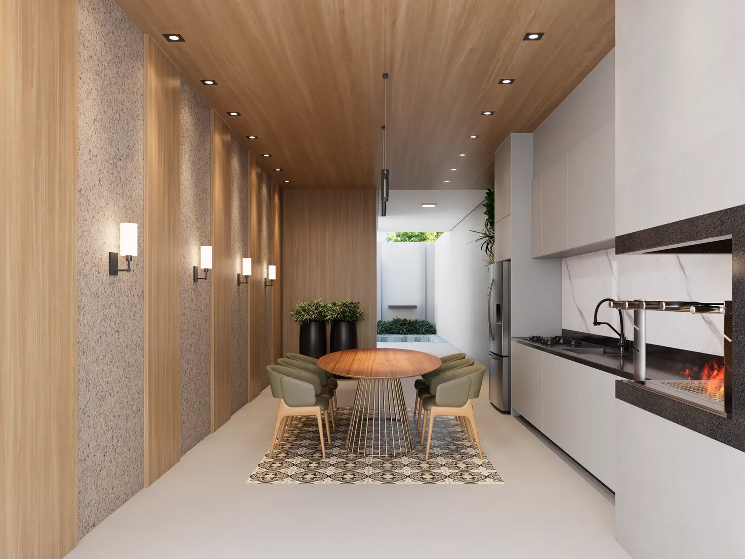 Sala de Jantar com Lareira — foto 1 de 1, projeto de interiores por Thaynara Félix em Santa Efigênia de Minas (MG)